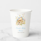 Spring Birds Baby Dusche Pappbecher (Rückseite)