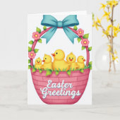 Spring Birds Basket Greeting Card Karte (Gelbe Blume)
