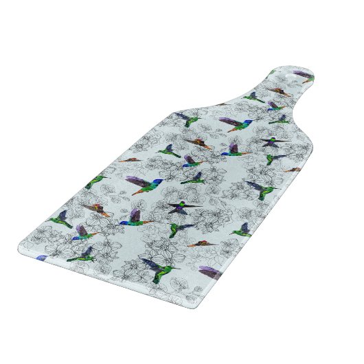 Spring Birds Cutting Board Hummingbird Schneidebrett (Ecke)