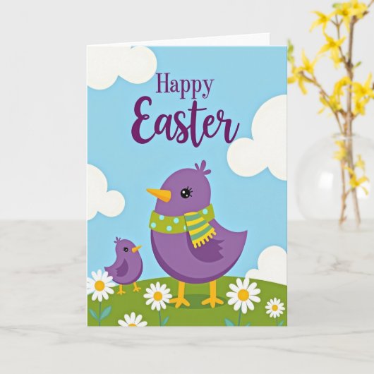 Spring Birds Easter Wish Card Karte (Gelbe Blume)