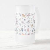Spring Birds Pattern Mattglas Bierglas (VorderseiteRechts)