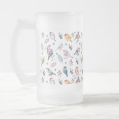 Spring Birds Pattern Mattglas Bierglas (Links)