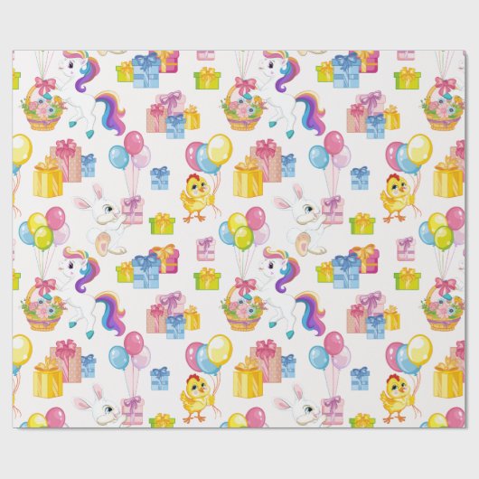 Spring Birthday Party Geschenkpapier (Flach)