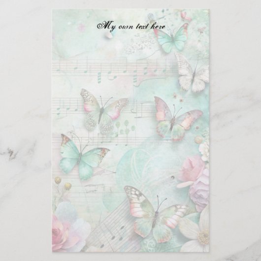 Spring Bitterflies Letter Sheets Stationery Briefpapier (Vorderseite)