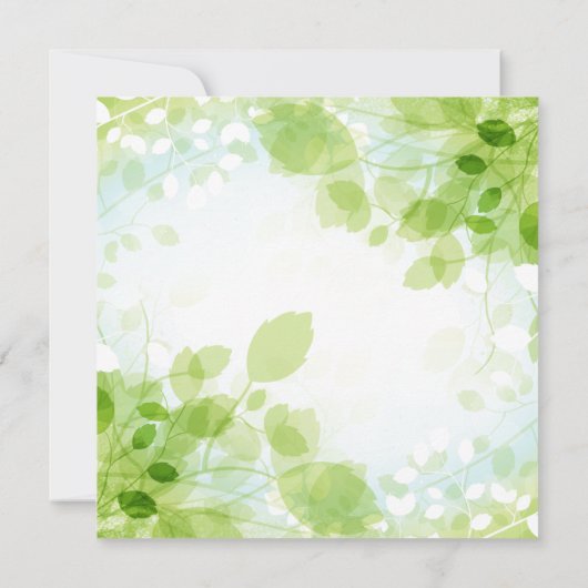 Spring Blätter Watercolor Wedding Einladung (Rückseite)