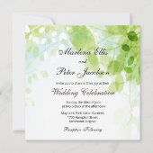 Spring Blätter Watercolor Wedding Einladung (Vorderseite)
