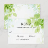 Spring Blätter Watercolor Wedding RSVP Karte (Vorne/Hinten)