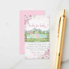 Spring Bloom and Butterflies Deer Baby Shower Begleitkarte