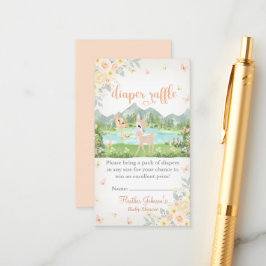 Spring Bloom and Butterflies Deer Baby Shower Begleitkarte