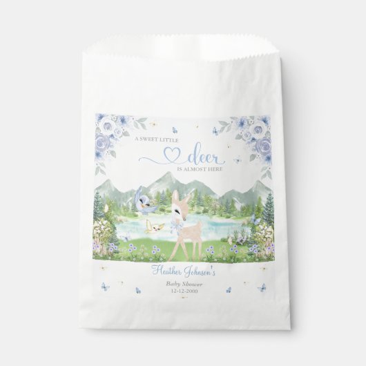 Spring Bloom and Butterflies Deer Baby Shower Geschenktütchen (Vorderseite)