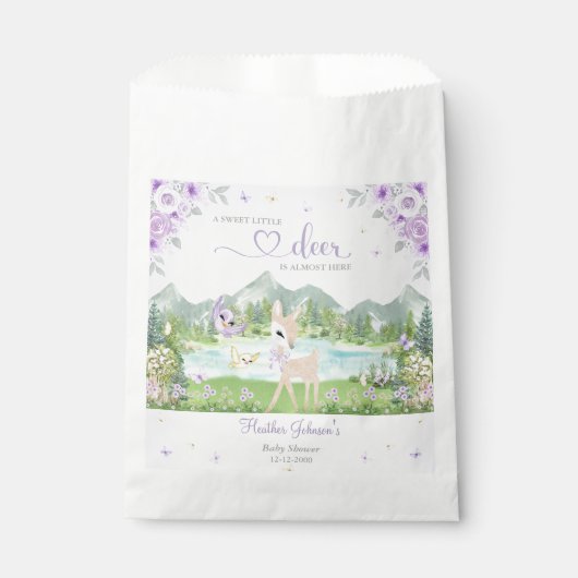 Spring Bloom and Butterflies Deer Baby Shower  Geschenktütchen (Vorderseite)