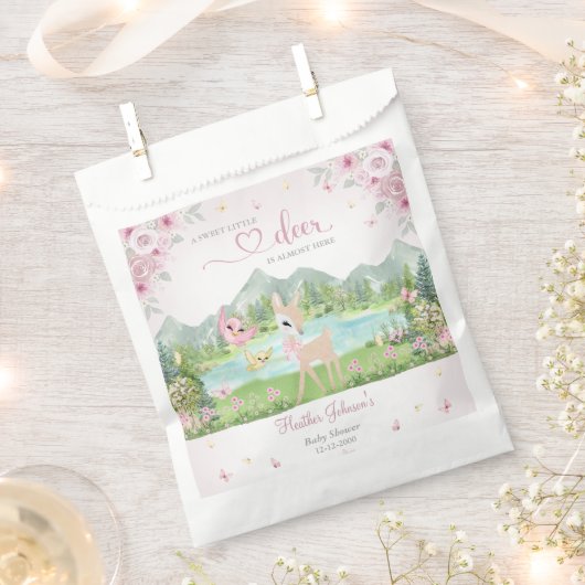 Spring Bloom and Butterflies Deer Baby Shower  Geschenktütchen (Ausgeschnitten)