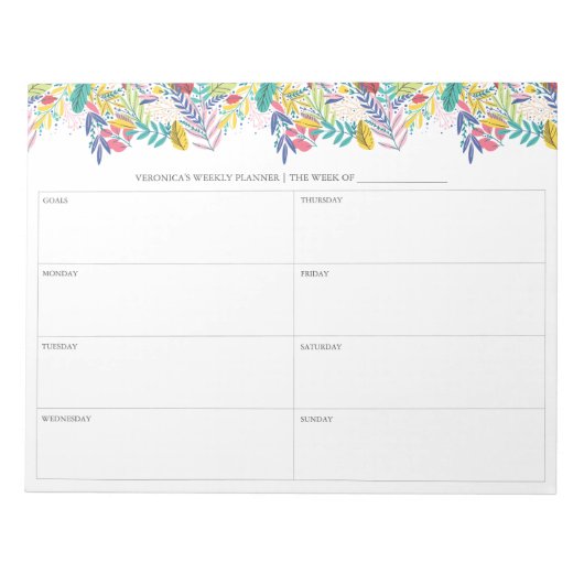 Spring Bloom Blume Wochenplaner Notepad Notizblock (Vorderseite)