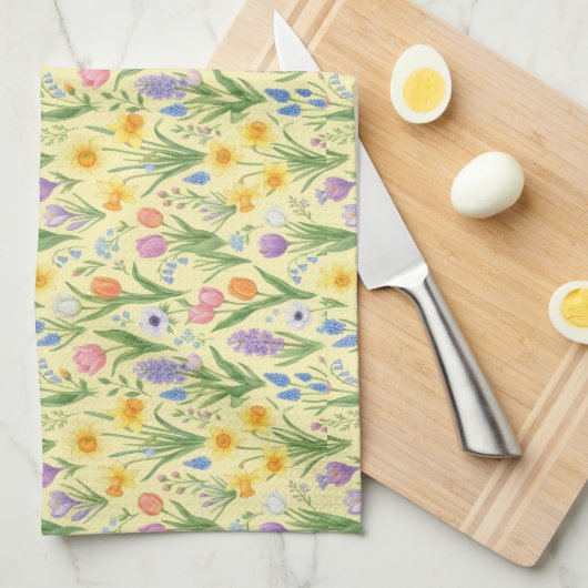 Spring Bloom Burst Pattern Geschirrtuch (Viertel Falte)