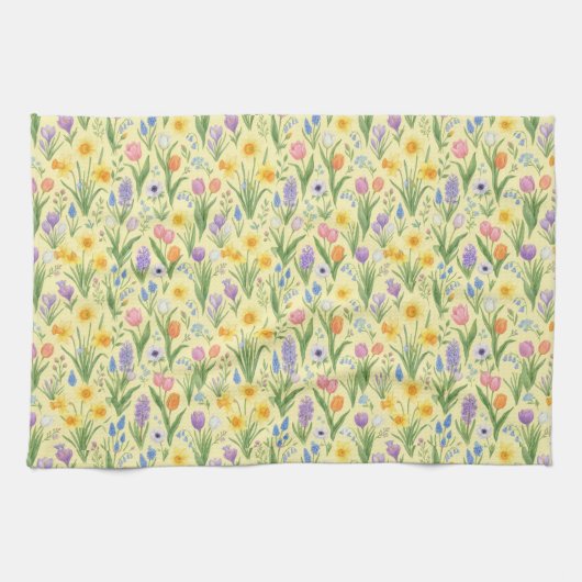 Spring Bloom Burst Pattern Geschirrtuch (Horizontal)