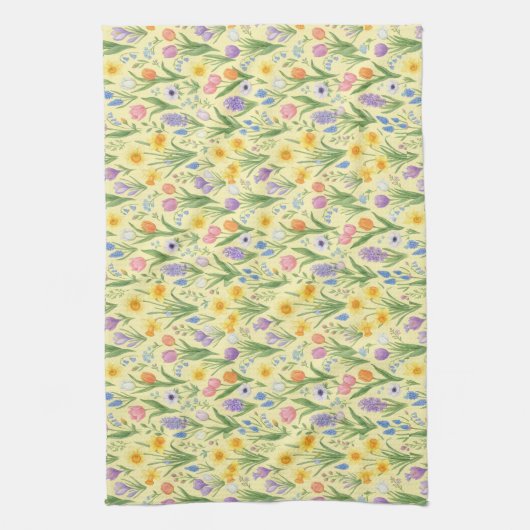 Spring Bloom Burst Pattern Geschirrtuch (Vertikal)