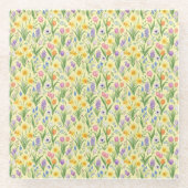 Spring Bloom Burst Pattern Glasuntersetzer (Vorderseite)