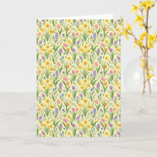 Spring Bloom Burst Pattern Karte (Gelbe Blume)