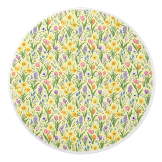 Spring Bloom Burst Pattern Keramikknauf (Vorderseite)