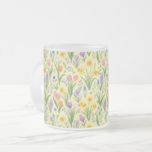 Spring Bloom Burst Pattern Mattglastasse (Vorderseite Links)