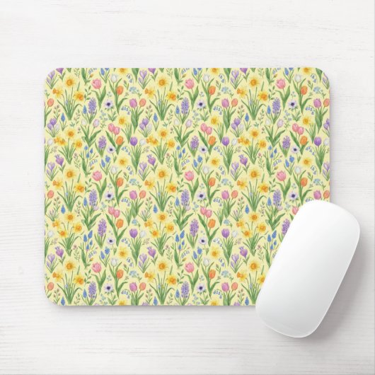 Spring Bloom Burst Pattern Mousepad (Mit Mouse)