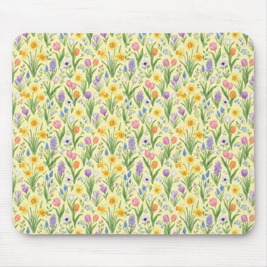 Spring Bloom Burst Pattern Mousepad (Vorne)