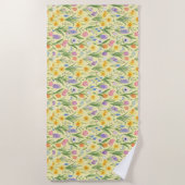 Spring Bloom Burst Pattern Strandtuch (Vorderseite)