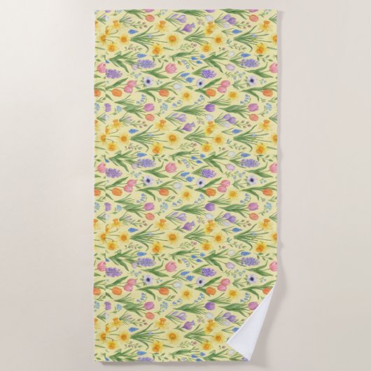 Spring Bloom Burst Pattern Strandtuch (Vorderseite)