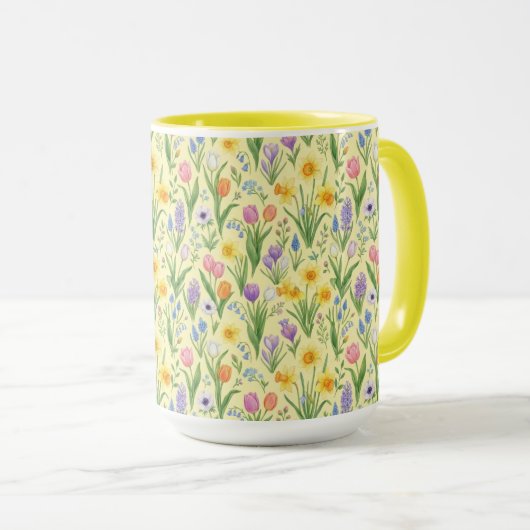 Spring Bloom Burst Pattern Tasse (VorderseiteRechts)