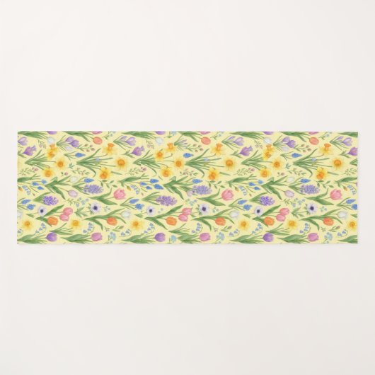 Spring Bloom Burst Pattern Yogamatte (Vorderseite (Horizontal))