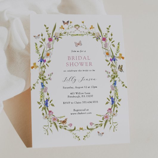 Spring Bloom Butterfells and Blume Brautparty Einladung