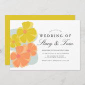 Spring Bloom Cosmos Hand Drawn Wedding Einladung (Vorne/Hinten)