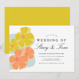 Spring Bloom Cosmos Hand Drawn Wedding Einladung