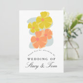 Spring Bloom Cosmos Hand Drawn Wedding Karte (Stehend Vorderseite)