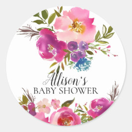 Spring Bloom Floral Baby Dusche Umschlag Aufkleber