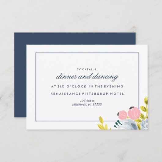 SPRING BLOOM FLORAL Empfang Karte (Vorne/Hinten)