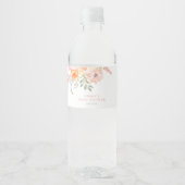 Spring Bloom Floral Pink Girl Baby Shower Wasserflaschenetikett (Vorderseite)