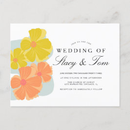 Spring Bloom Kosmos Hand Drawn Hochzeit Einladung Postkarte