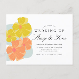 Spring Bloom Kosmos Hand Drawn Hochzeit Einladung Postkarte