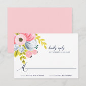 Spring Bloom Watercolor Floral Wedding RSVP Karte (Vorne/Hinten)