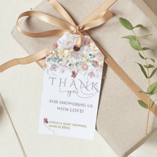 Spring Bloom Wildblume Lila Girl Baby Dusche Geschenkanhänger