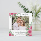 Spring Blooming Pink Shades Wedding Photo Save The Date (Stehend Vorderseite)