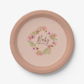 Spring Blooms Baby Dusche Pink Blume Boho Party Pappteller (Vorderseite)