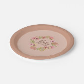 Spring Blooms Baby Dusche Pink Blume Boho Party Pappteller (Schrägansicht)