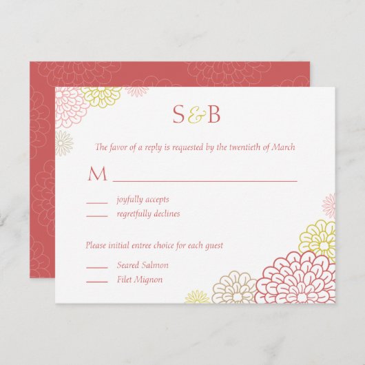 Spring Blooms Wedding RSVP Card (Vorne/Hinten)