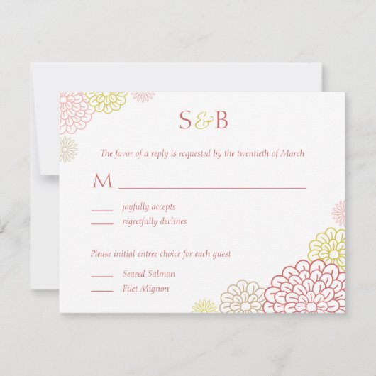 Spring Blooms Wedding RSVP Card Karte (Vorderseite)