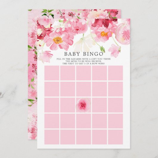 Spring Blossom BINGO Baby Shower Game Einladung (Vorne/Hinten)