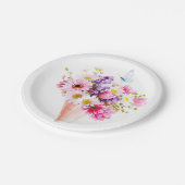 Spring Blossom Bouquet with Butterfly Pappteller (Schrägansicht)