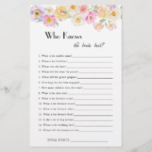 Spring Blossom Brautparty, das Brautspiel kennt