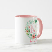 Spring Blossom Personalisierter Brief M - Individu Tasse (VorderseiteRechts)